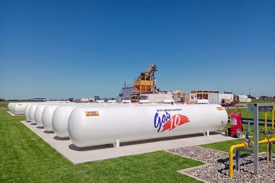 Tanques de gas a granel en industria